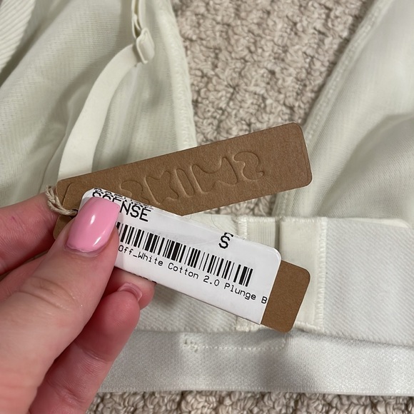 NWT SKIMS WHITE COTTON PLUNGE BRALETTE 2.0 - Picture 5 of 9